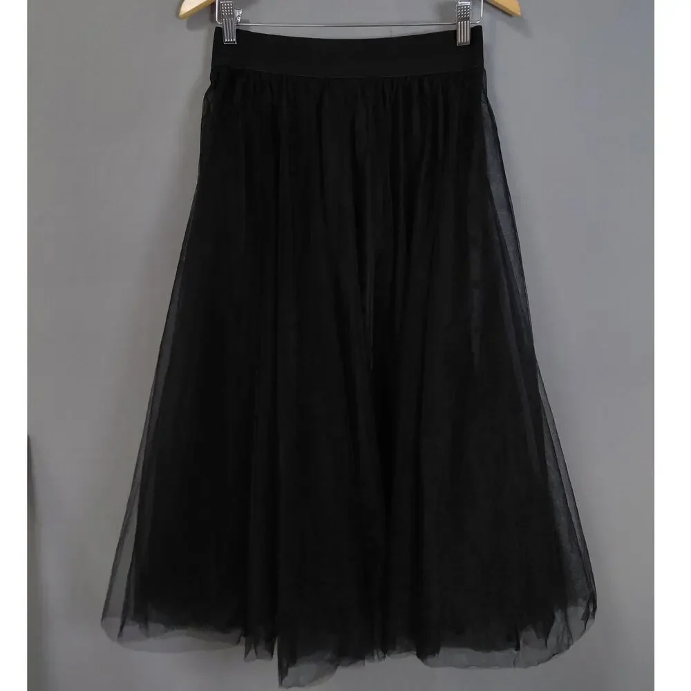 Miu Miu Made in Italy Black Midi Lined Skirt Women Size 40